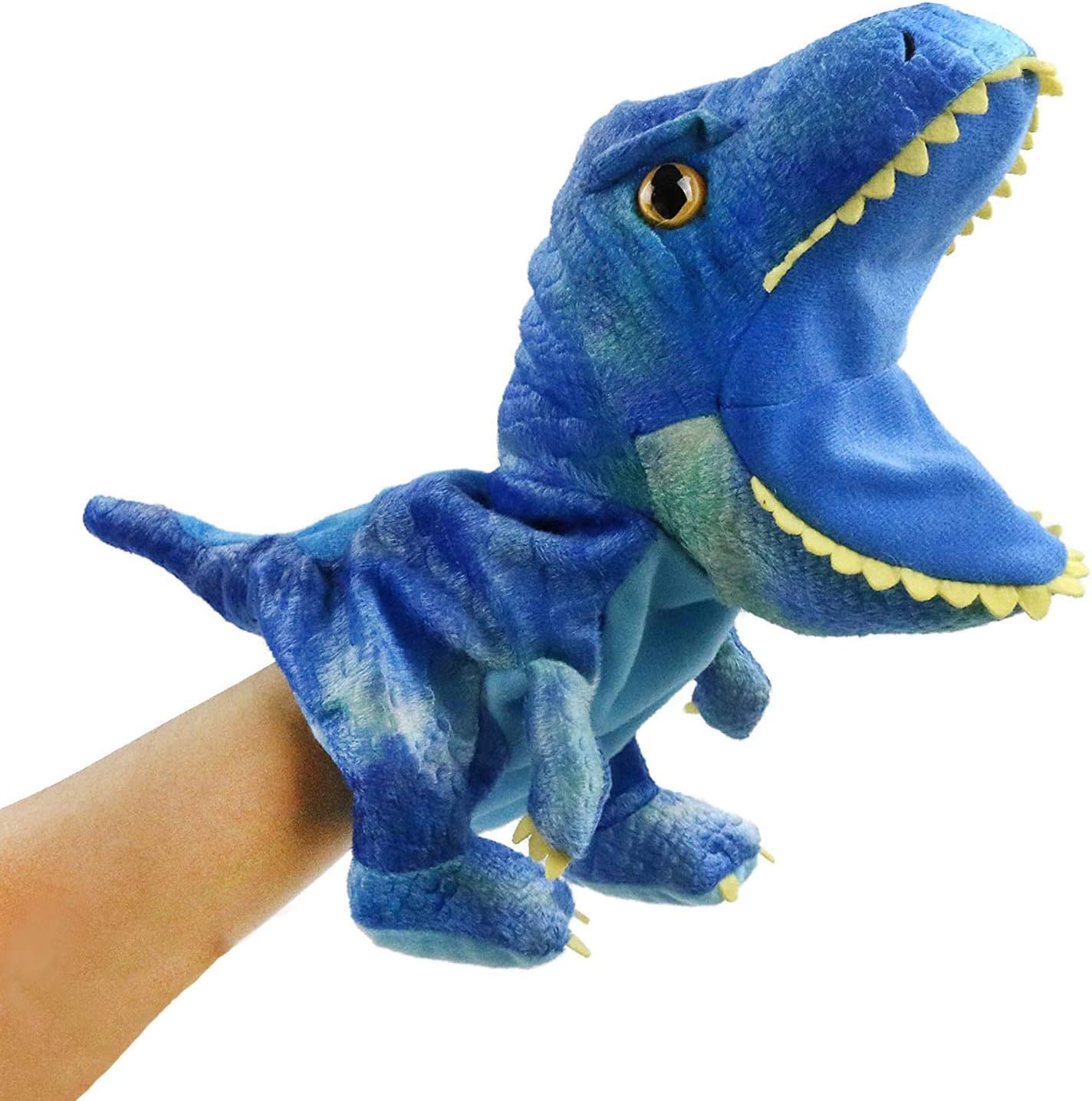 HooYiiok plush dinosaur hand puppet front view