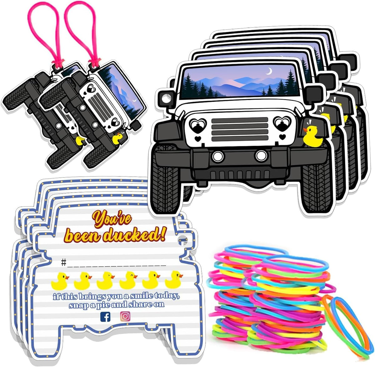 Felyc You've Been Ducked card front view showing SUV car design