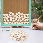 Painted and decorated wooden heart crafts idea