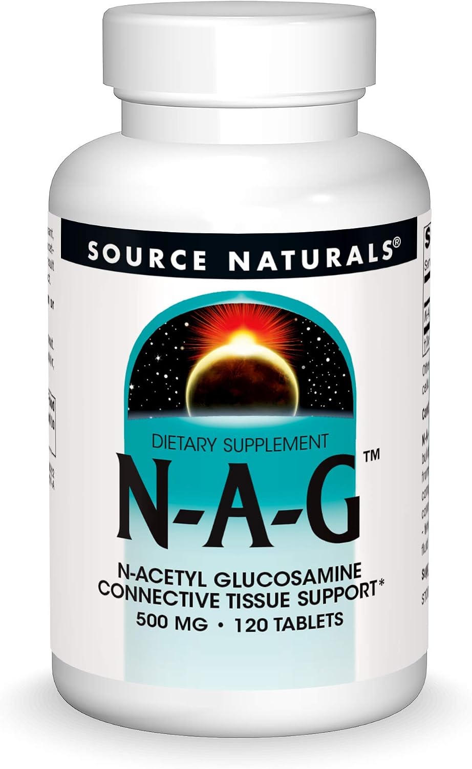 Source Naturals N-A-G 500 mg 120 Tablets front view bottle