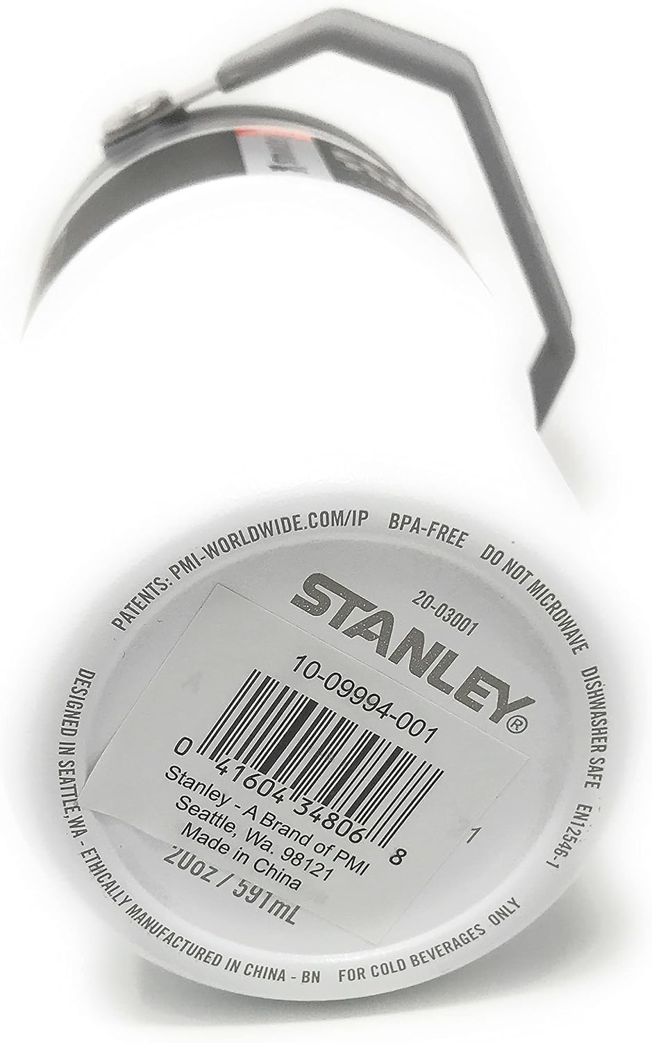 Stanley double wall vacuum water bottle twenty ounce capacity close up