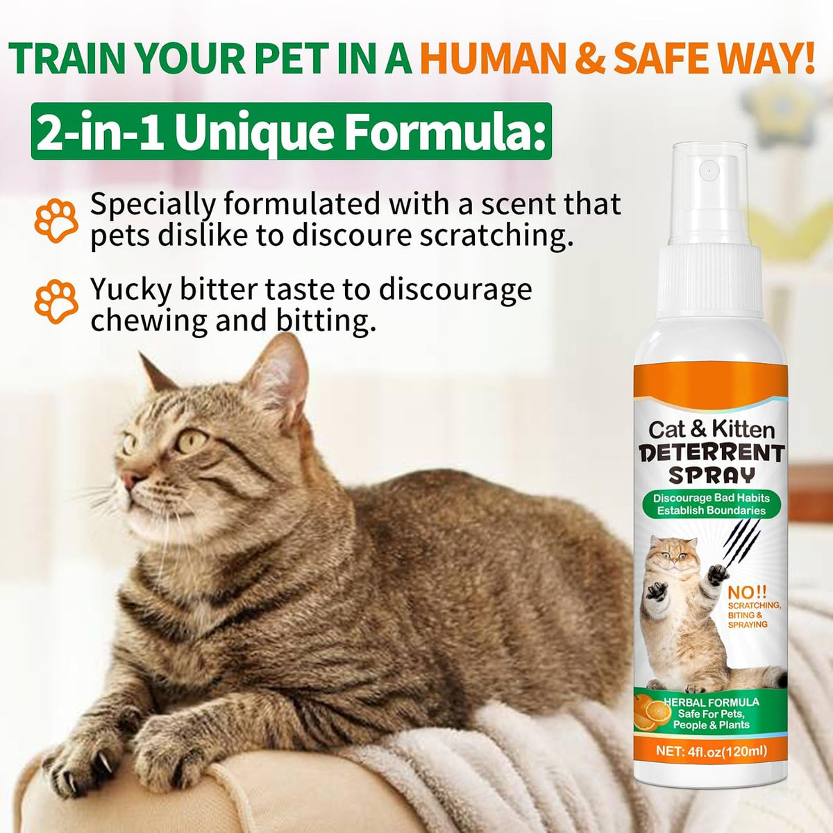Two pack cat repellent spray bottles side by side