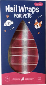 Crazy Liberty pet nail polish stickers red glitter ombre pattern
