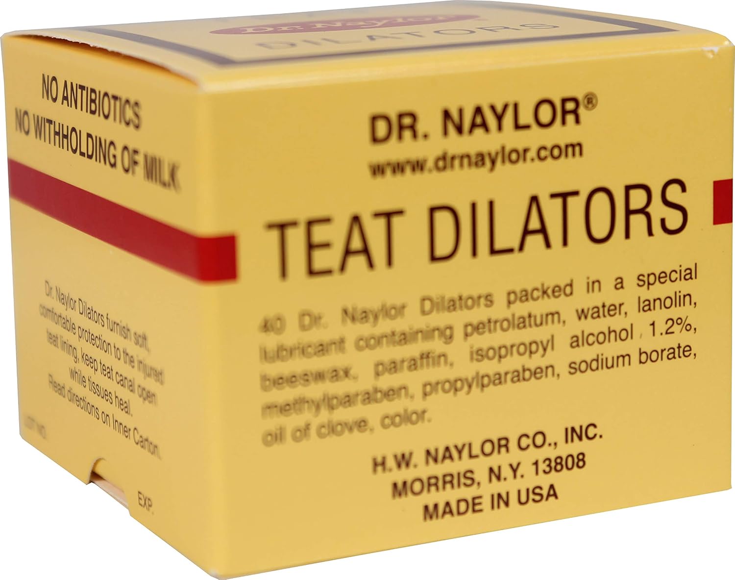 Dr. Naylor Teat Dilator front view packaging box