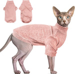 Idepet Sphynx Hairless Cats Sweater Shirt Kitten Soft Puppy Clothes Pullover Cute Cat Pajamas Jumpsuit Cotton Apparel Pet Winter Turtleneck for Cats and Teacup Chihuahua Small Dogs(Green,XS) - Image 14