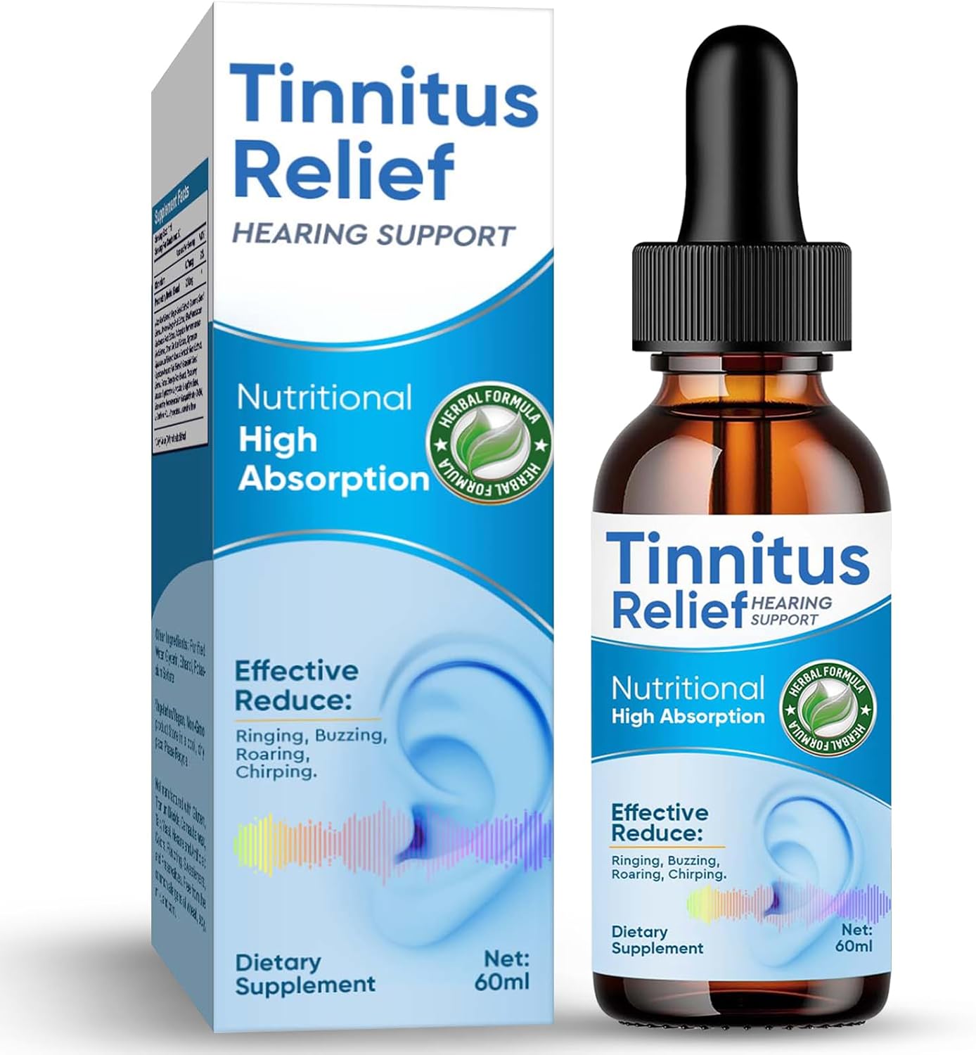 Tinnitus Relief for Ringing Ears, Natural Ingredients Tinnitus Ear Ringing Relief, Effective Tinnitus Treatment to Reduce Ear Noise & Improve Hearing for Men & Women - Image 1