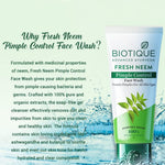 Biotique Bio Neem Purifying Face Wash ingredient highlights display