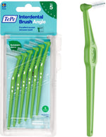 TEPE Interdental Brush Angle, Angled Dental Brush for Teeth Cleaning, Pack of 6, 0.8 mm, Large Gaps, Green, Size 5 - Image 1
