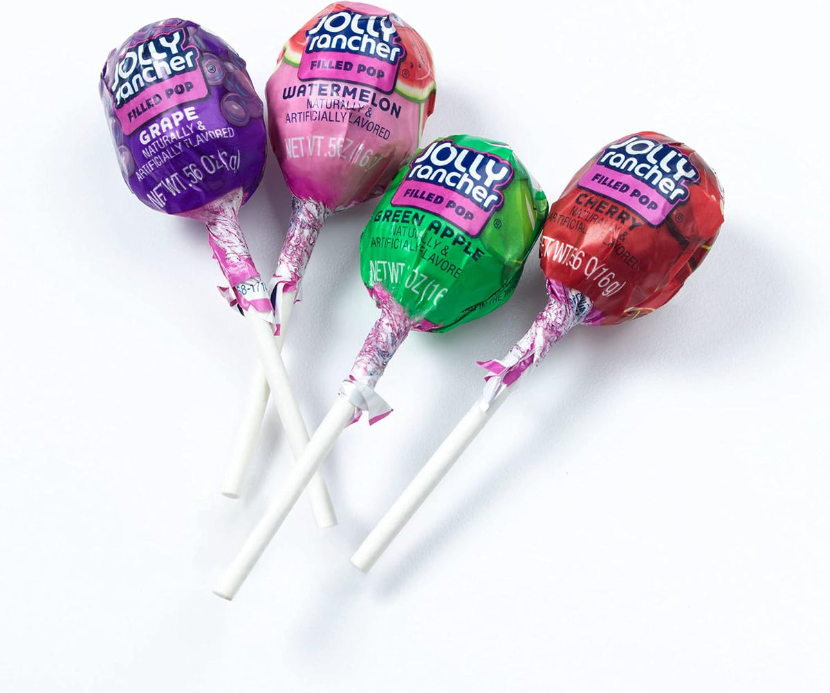 Jolly Rancher hard candy lollipop box showing nutrition facts and ingredient information