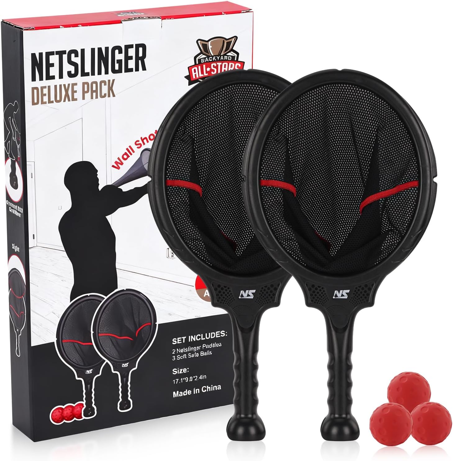 Backyard All-Stars Netslinger Deluxe scoop ball set front view