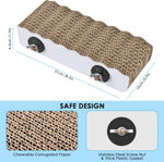 Corrugated cardboard bird stand platform showing wavy texture