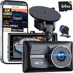 Pahaa X18 4K dual dash cam front view displaying the three inch IPS screen