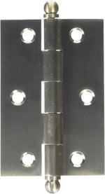 Deltana solid brass 3 inch by 2 inch cabinet hinge front view