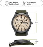 Boshiya tactical field watch side profile with crown