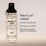 Milani long lasting makeup setting spray bottle packaging view