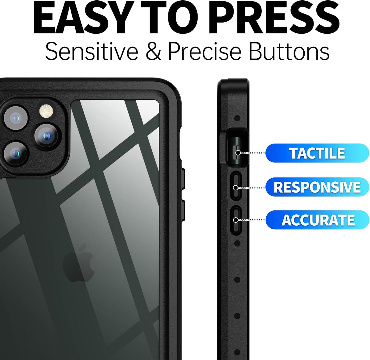 BEASTEK case ports and button seals for dirt and snow proofing