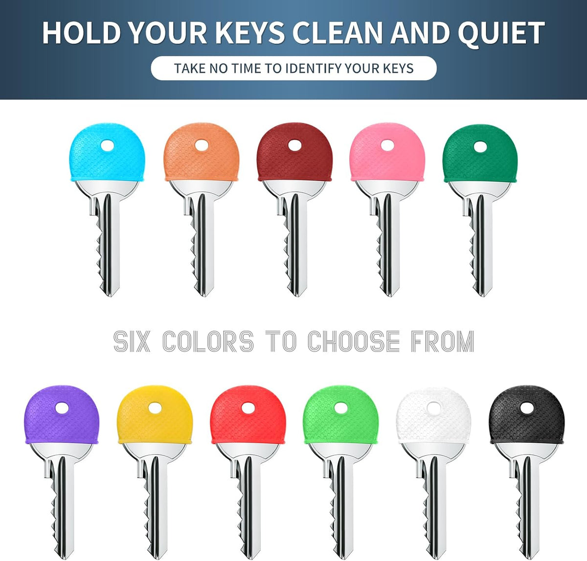 Universal fit key protection covers shown on standard key shapes