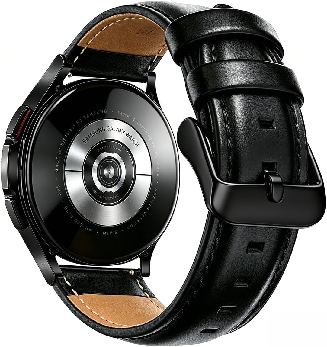 Compatible Samsung Galaxy Watch Ultra 2 1 Bands 47mm Men Women, No Gaps Genuine Leather Replacement strap with Stainless Steel Buckle for Galaxy Watch Ultra Smartwatch Brown - Image 12