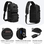 OZUKO mens sling bag breathable 3D mesh back panel