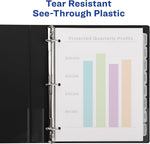 Avery model 12450 plastic dividers packaging