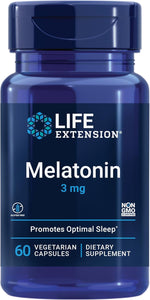 Life Extension melatonin bottle front view supplement