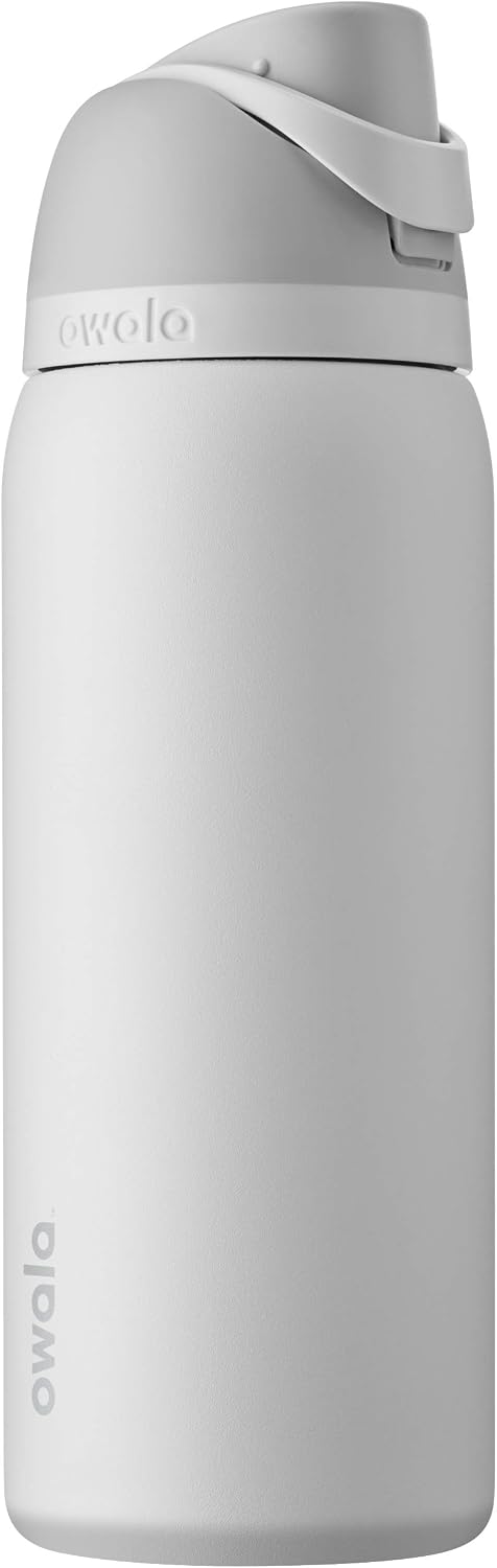 Owala water bottle front view stainless steel