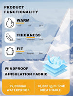 BSASB waterproof snow jacket fabric texture detail