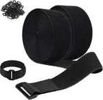Jumpso heavy duty nylon cable straps front view showing two black rolls and buckles packaging.