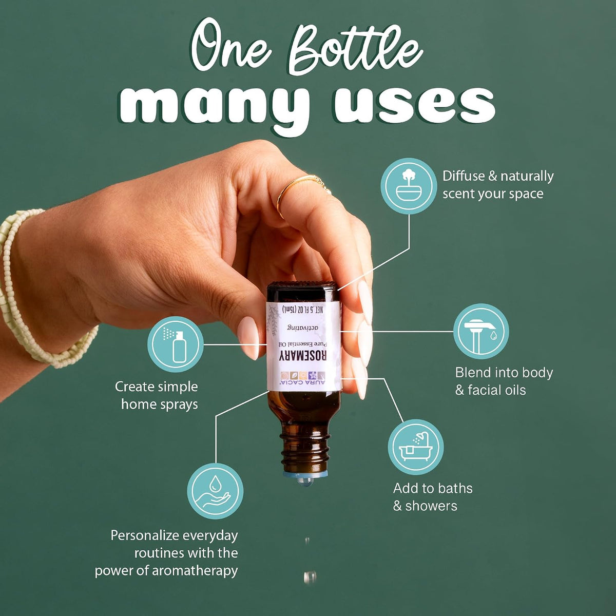 Aura Cacia rosemary essential oil label details