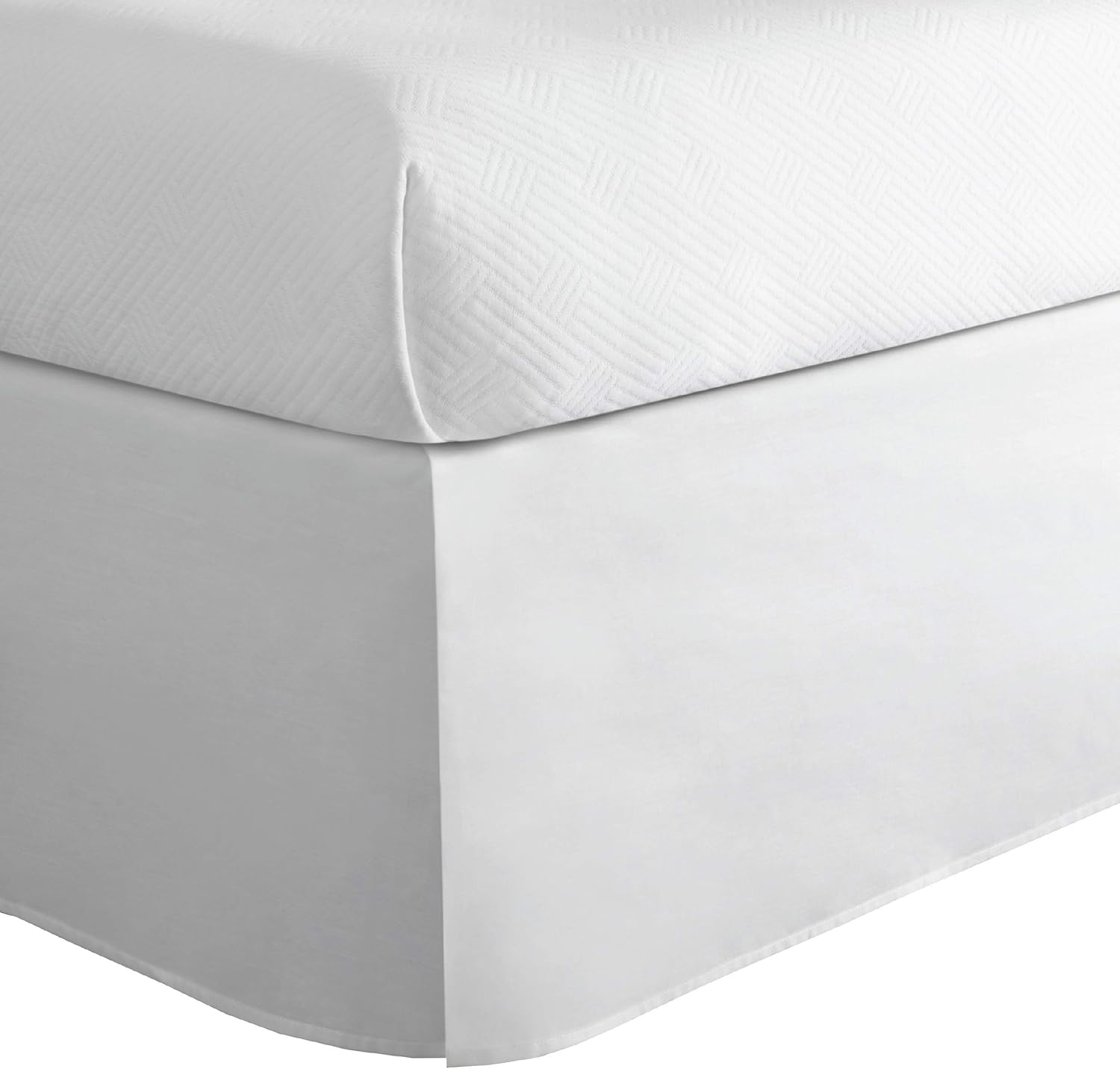 Today's Home Classic Tailored Bed Skirt front view in white