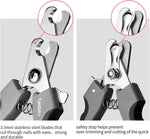 Side view of Tpotato pet nail trimmers showing stainless steel blades