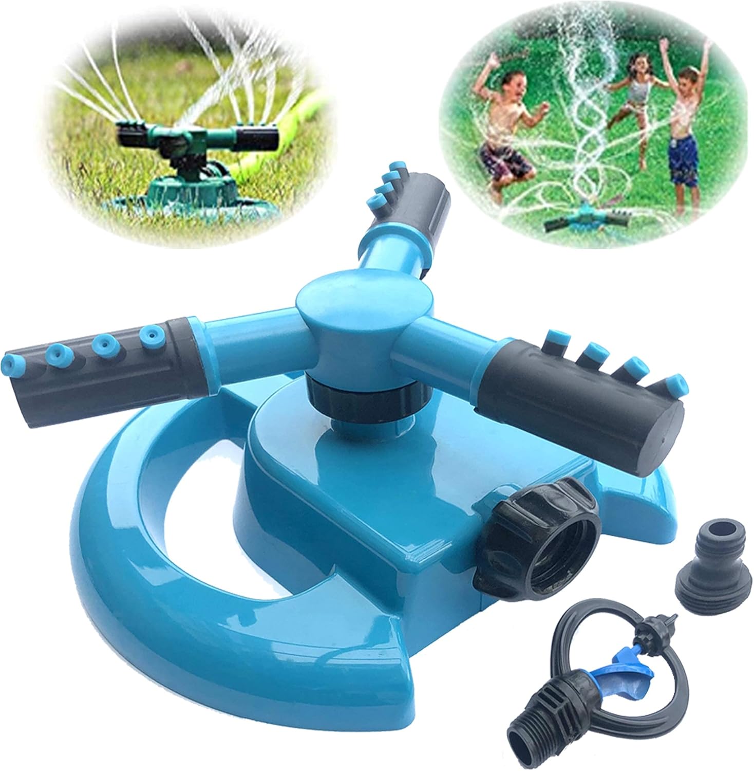 VIPAMZ Kids Sprinkler front view of blue and black outdoor water toy