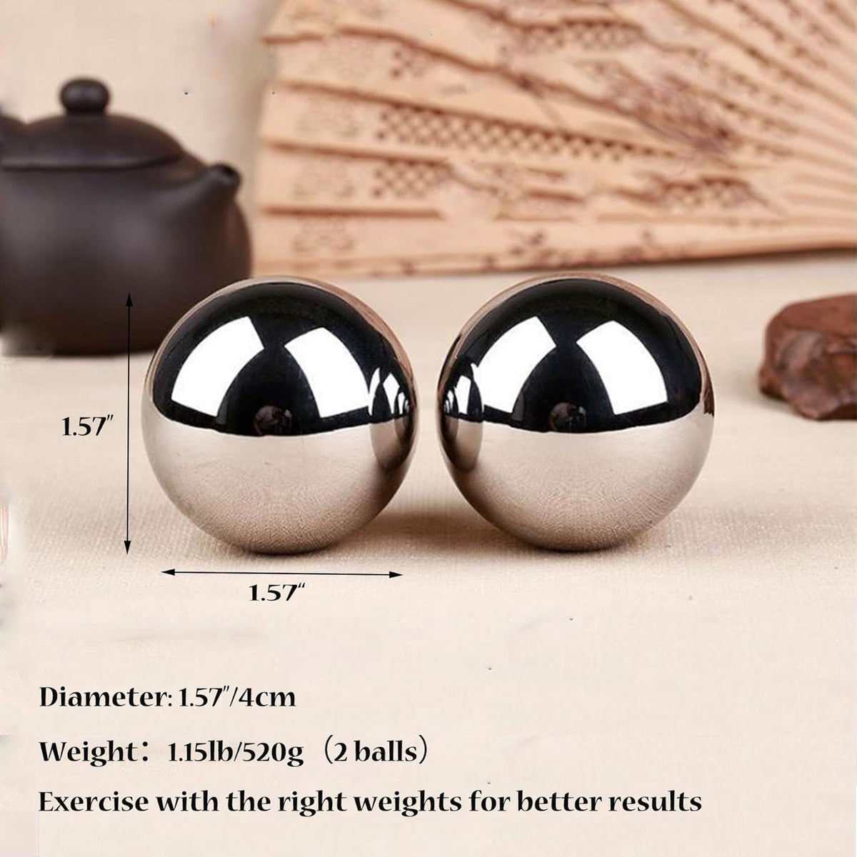 Metal Stress Relief Hand Massage Balls close up surface