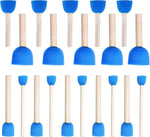 WAFJAMF 20 Pcs Round Sponges Brush Set 4 Sizes DIY Painting Tools Green | Wooden handle craft foam applicators for dotting artwork, acrylic paint & stenciling with multiple diameter options - Image 11