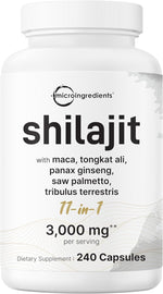 Micro Ingredients Shilajit 11-in-1 Complex front bottle view dietary supplement