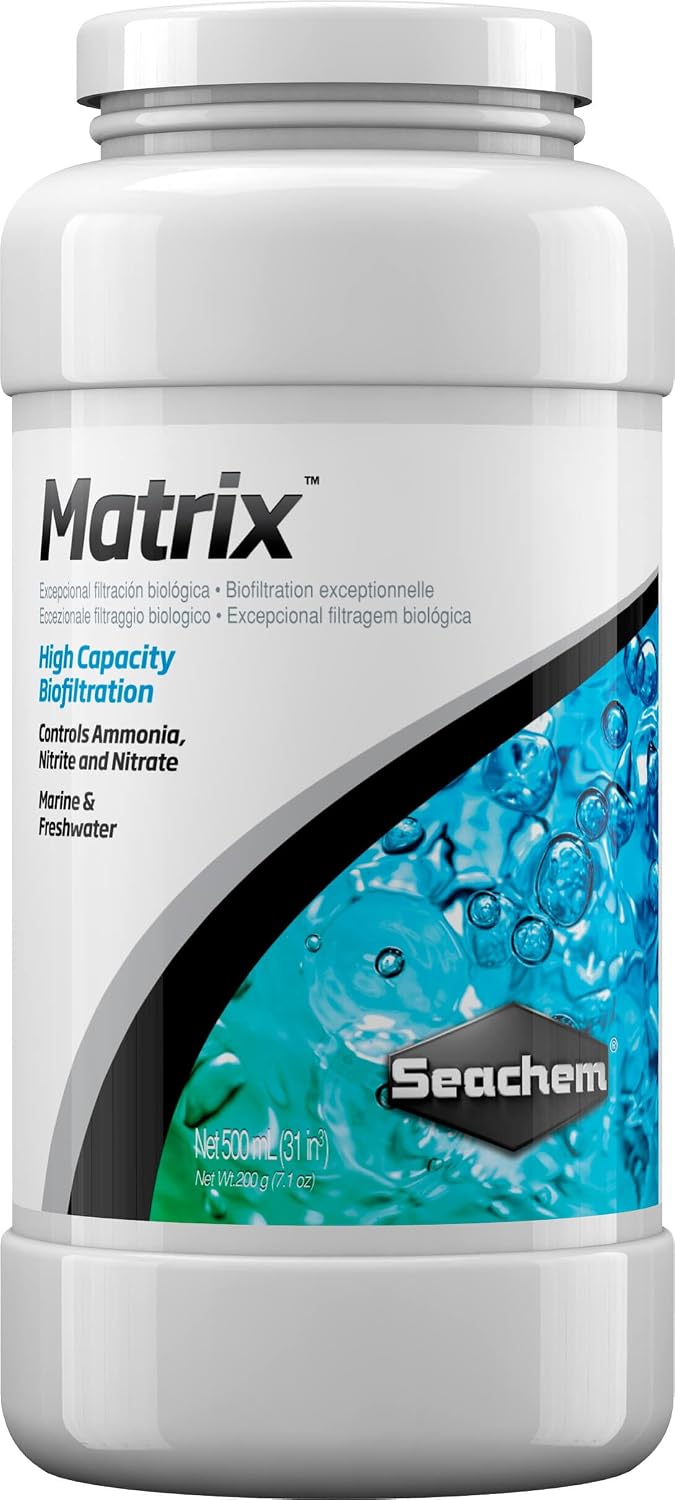 Seachem Matrix 500 Milliliters front view aquarium filter media container