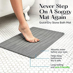 Graplife non-slip stone shower mat with anti-slip pad