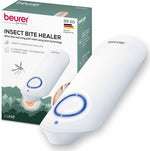 Beurer BR60 Insect Sting and Bug Bite Healer device front view showing the sleek white ergonomic handle and activation button.