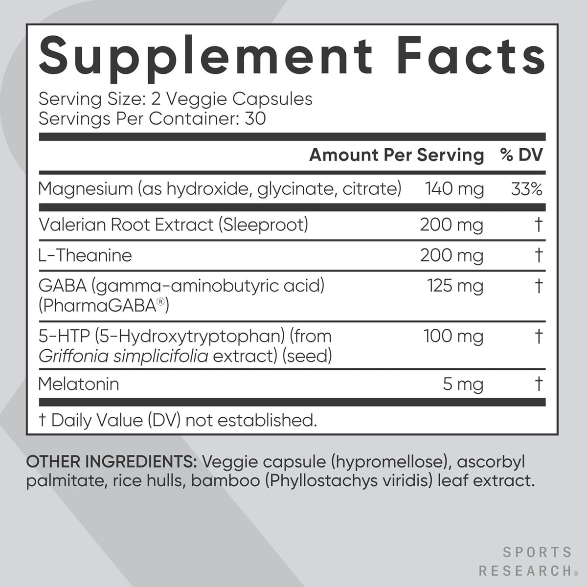 Sports Research 6-in-1 sleep complex with magnesium and valerian root extract