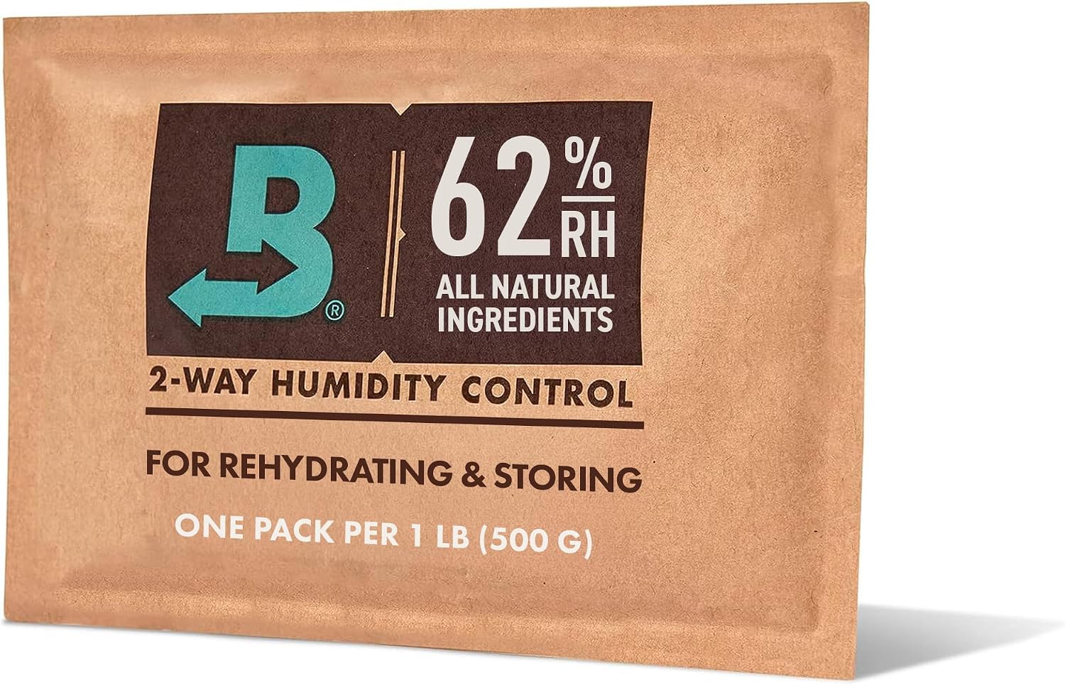 Boveda 62 percent two-way humidity control pack front view moisture absorber