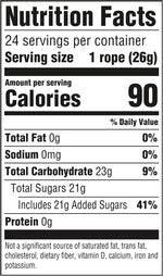 Individually wrapped 0.92 Ounce American gummy rope candy