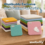 Woolbuddy handmade felting block in use