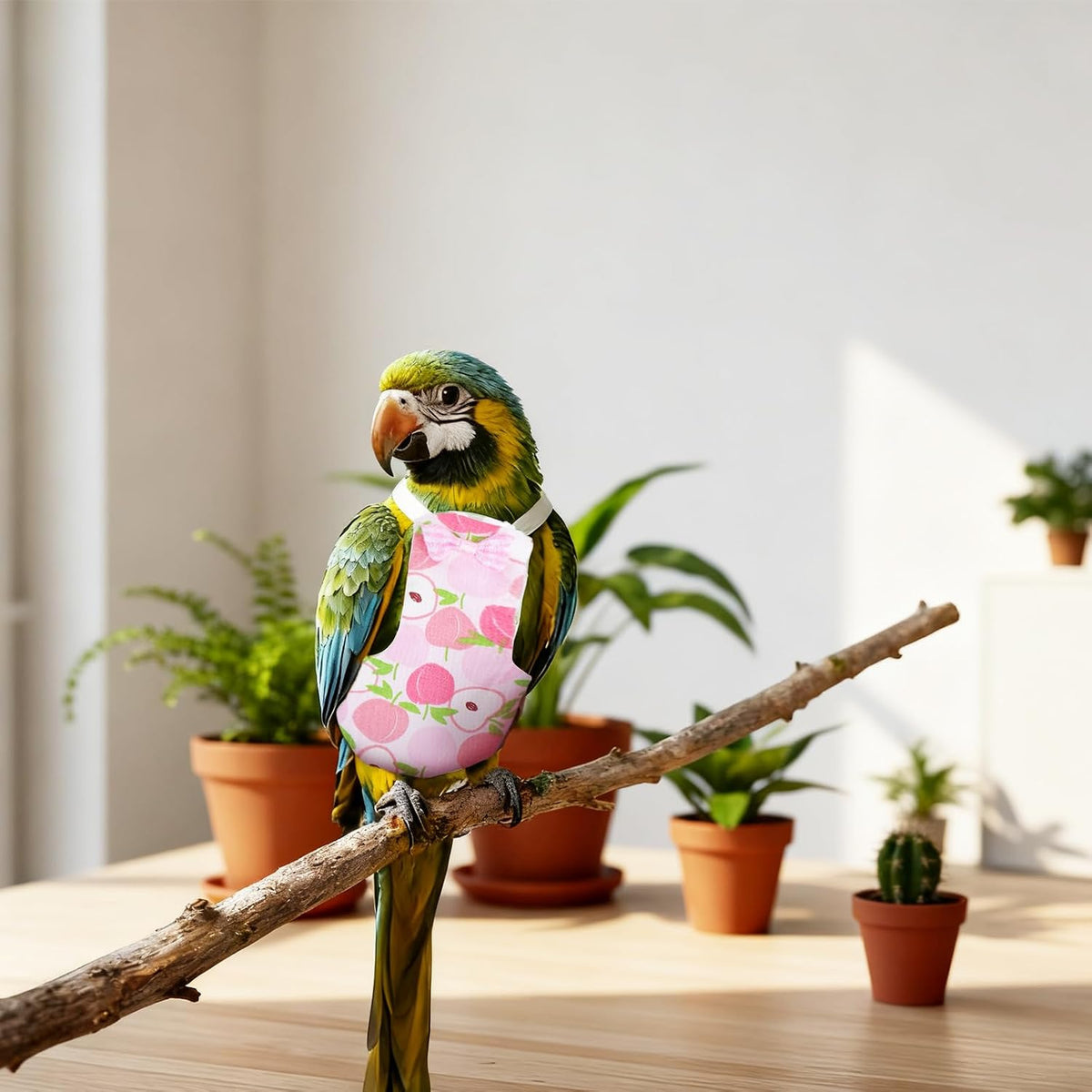 LXUEJIE lemon and cherry print bird nappy costume flat lay view
