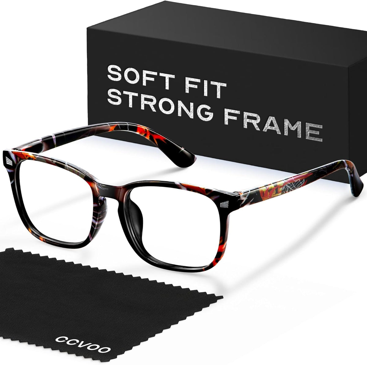 CCVOO blue light blocking reading glasses front view