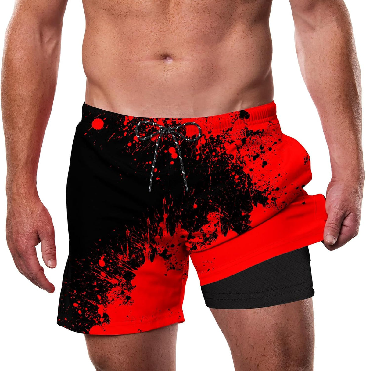 Mens Swim Trunks with Compression Liner 5.5" 2 in 1 Bathing Suit - Image 12