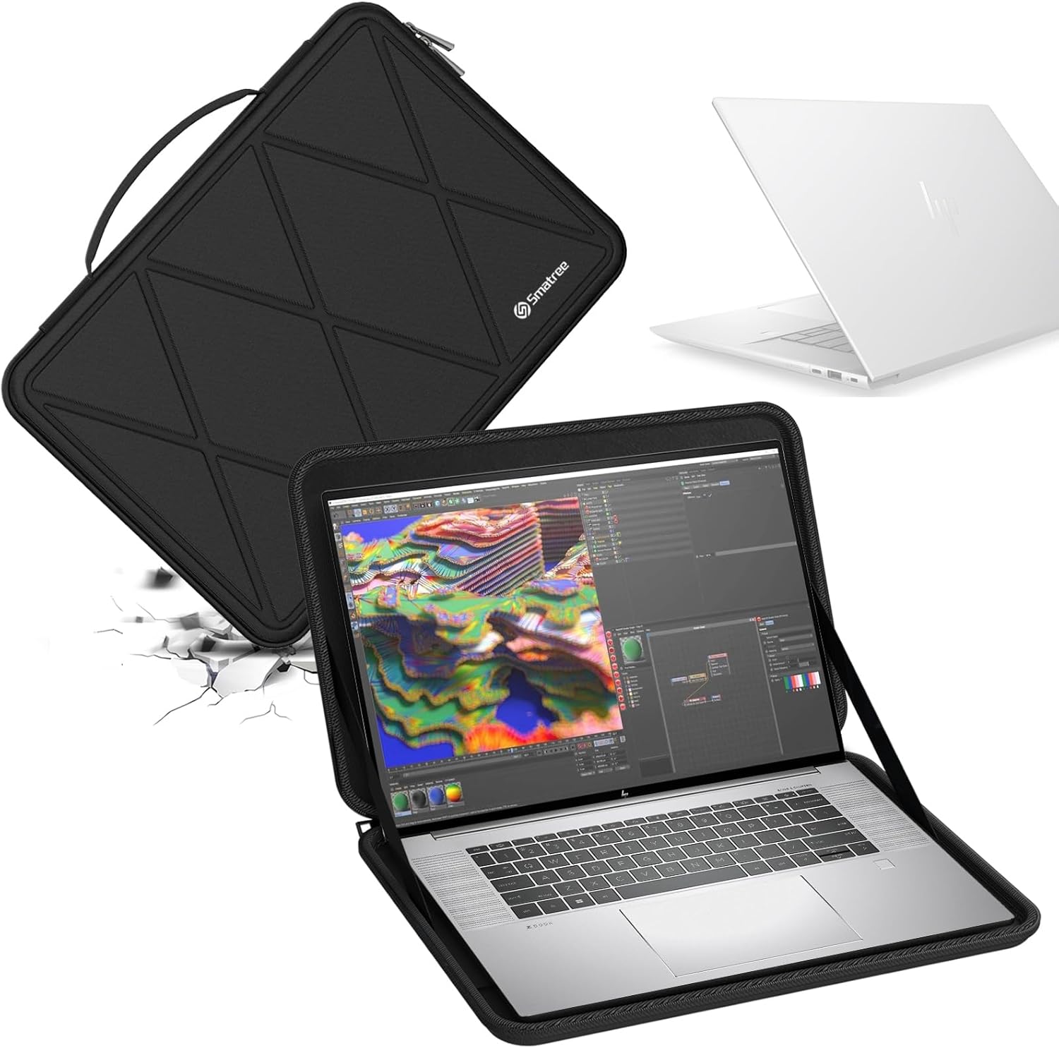 Smatree hard EVA protective sleeve case front view showing black diamond pattern finish
