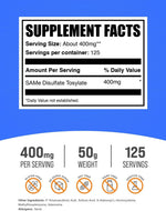 BulkSupplements SAM-e powder 50 gram packaging label detail