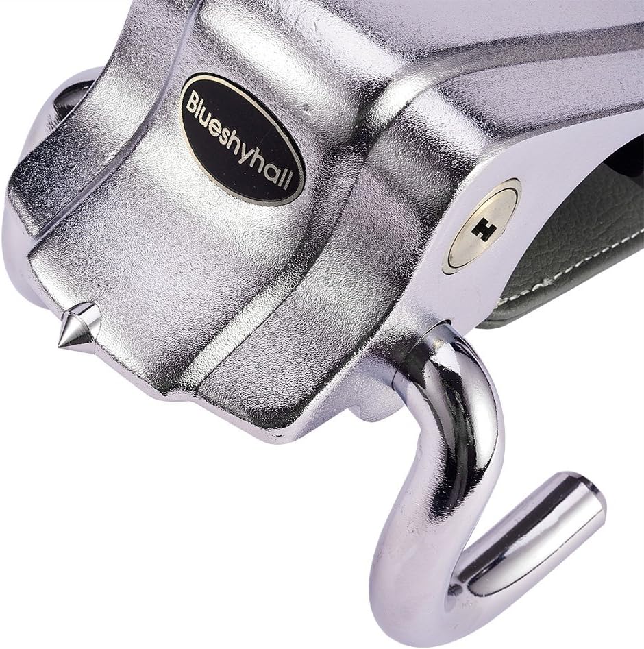 Blueshyhall Vehicle Steering Wheel Lock, Anti Theft Locking Devices Heavy Duty Security Lock with Safety Hammer for Auto Car Truck SUV Van Camper, Grey - Image 2