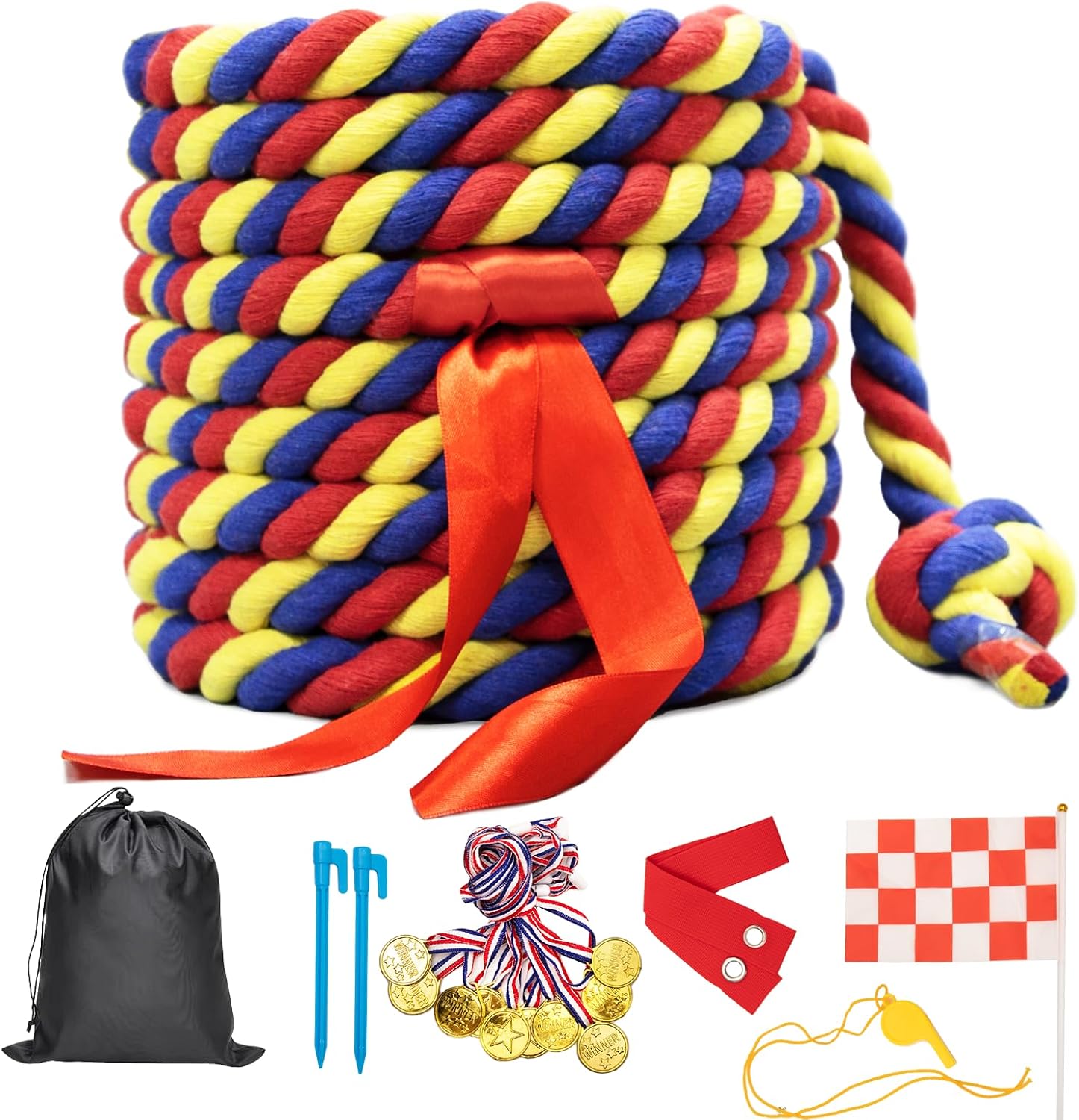 Gulymna tug of war rope set front view with accessories
