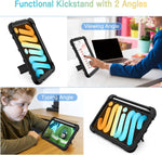 Azzsy rugged case back view showing integrated kickstand